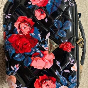 Triforce Black and Floral Cosmetic Beauty case with Structured Design